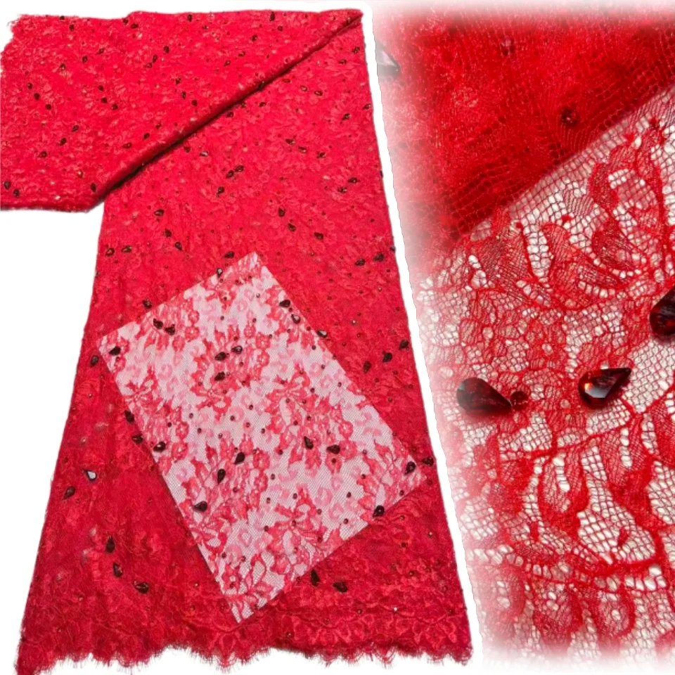 

Африканское кружево ручной работы с вышивкой и камнями, 3 метра, для женских свадебных платьев, коллекция 2026 года, горячая распродажа, высокое качество, роскошь и элегантность