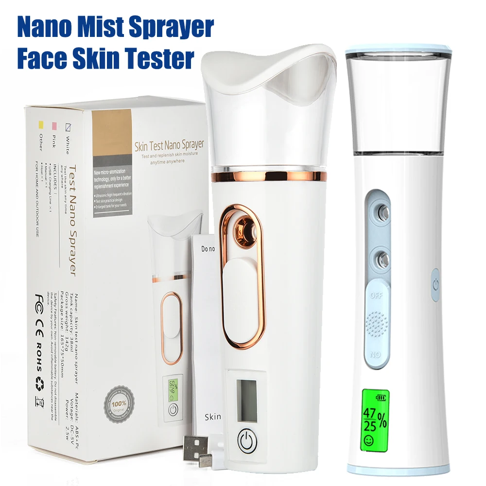 Protable Mini Nano Nebel Sprayer Gesichts Dampfer Haut Tester Maschine Feuchtigkeitsspendende Feuchtigkeitsspendende Gesicht SPA Luftbefeuchter Hautpflege Werkzeug