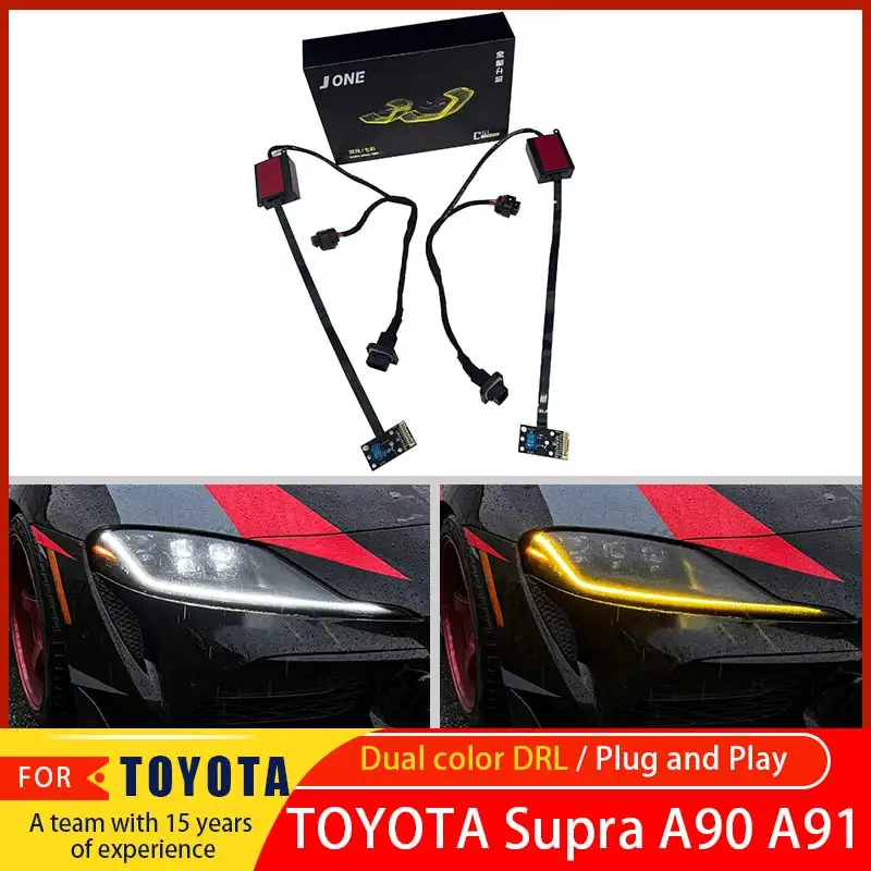

Angel Eye LED Panel J ONE Two-Color Daytime Running Lights Yellow White Amber for Toyota GR Supra A90 A91 MK5