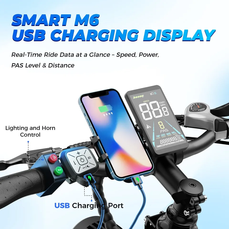 1800W 48V/17.5AH Electric Bike Mountain e bike 26" FatTire 36MPH for Adult image 7