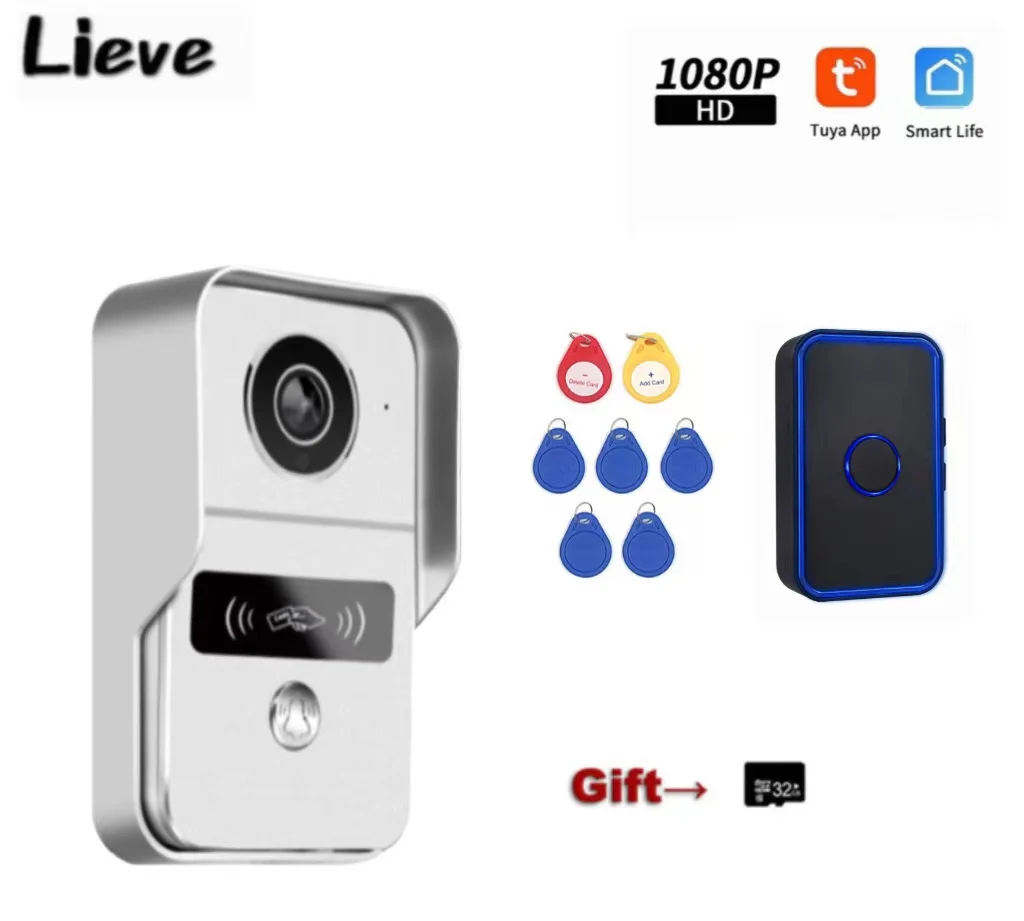 

Tuya 1080P Video Doorbell WiFi Outdoor Door bell Waterproof IP55 POE 48V Door Phone Camera Inductive Card Unlock Smart APP