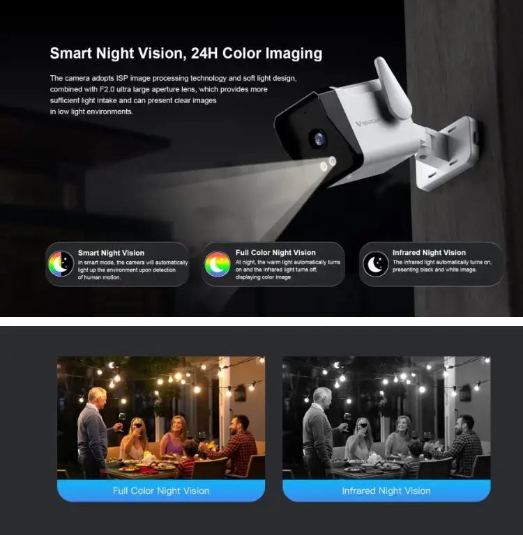 Vstarcam CS3 3MP 1296P O-Kam APP Full Color WIFI IP Bullet Camera AI Humanoid Detection Home Security CCTV Baby Monitor