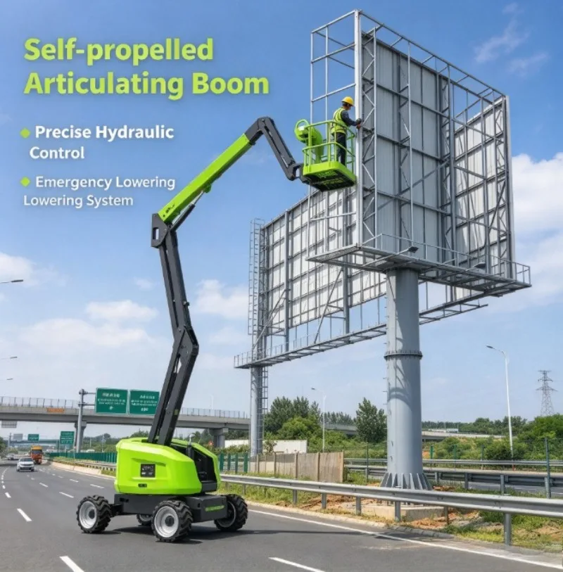 Articulating Boom Lift 14m Lithium Battery Electric Aerial Work Platform 250kg Rated Load Mobile Articulated AWP Equipment