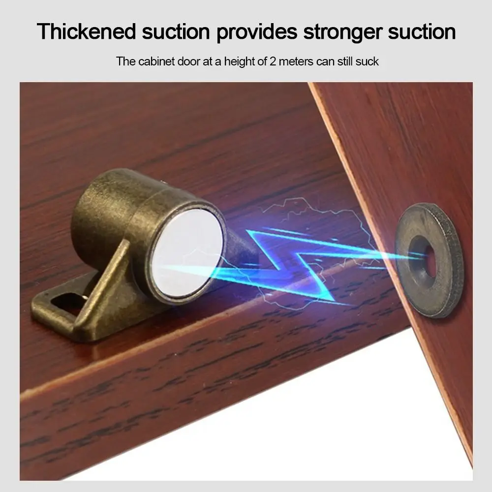 Creative Metal Magnet Cabinet Door Catch Magnetic Punch-free Drawer Latch Hardware Furniture Door Stopper Hardware Accessories