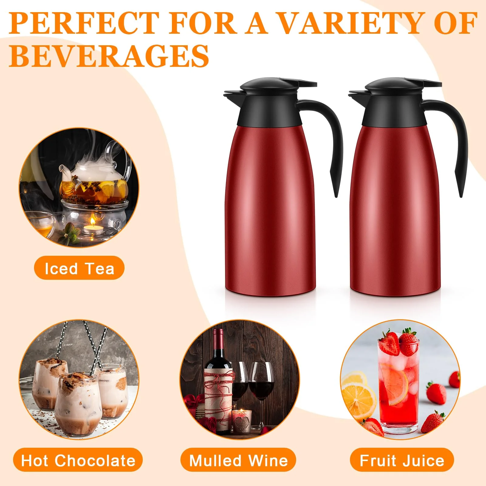 Norme 1 Pcs Thermal Coffee Carafe Insulated Stainless Steel Coffee Carafe for Hot Liquid Vacuum Thermal Pot Creamer Carafe Dispe