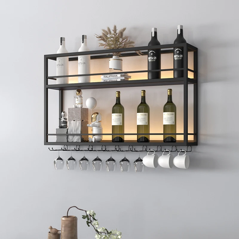 

Wine rack wine cabinet wall hanging wrought iron wall hanging hanging hanging, creative wall shelf household