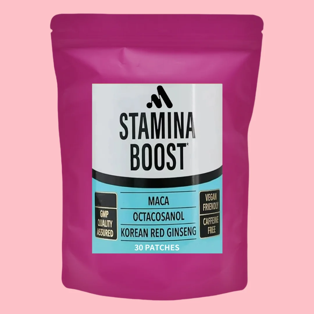 

30 Patches Men's Stamina Boost with Red Ginseng - Natural Muscle Builder & Nitric Oxide Booster - Transdermal Patches