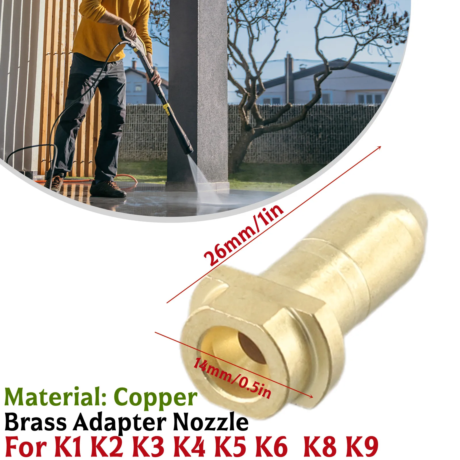 

Латунный наконечник сопла, замена сердечника для распылительного стержня, сменные аксессуары, пригодные для K1 K2 K3 K4 K5 K6 K8 K9, латунное адаптерное сопло