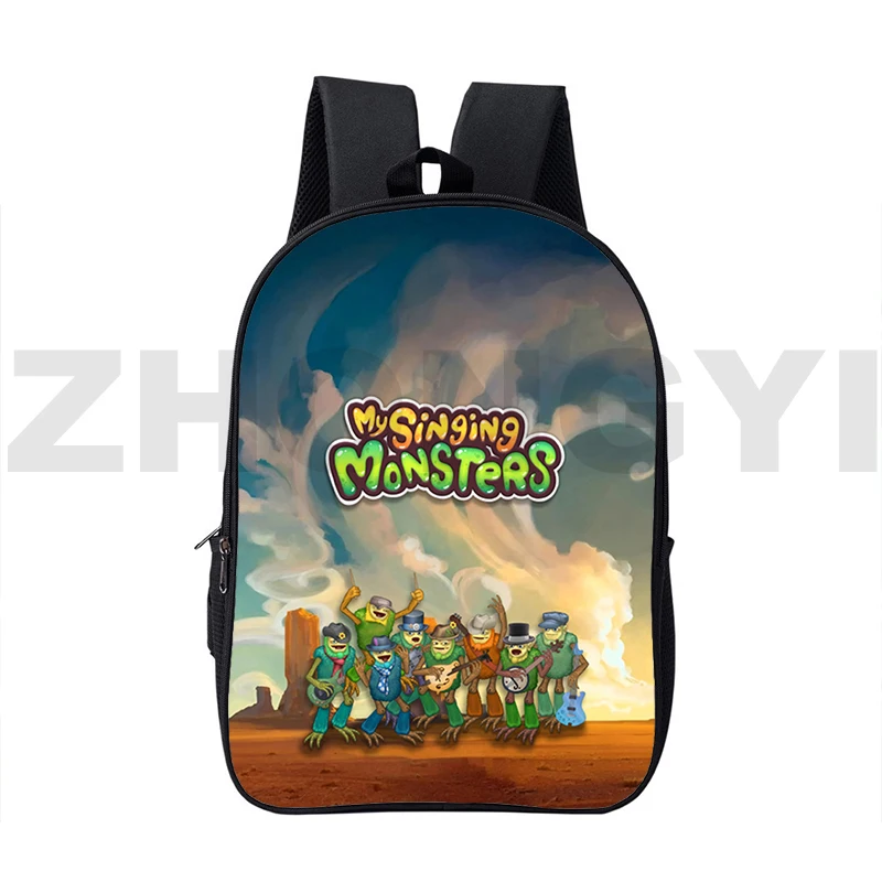 Mein singender Monster-Schul rucksack für Teenager-Schüler 16-Zoll-Cartoon-Videospiel-Rucksack großer Reise-Laptop-Schulranzen-Reiß verschluss