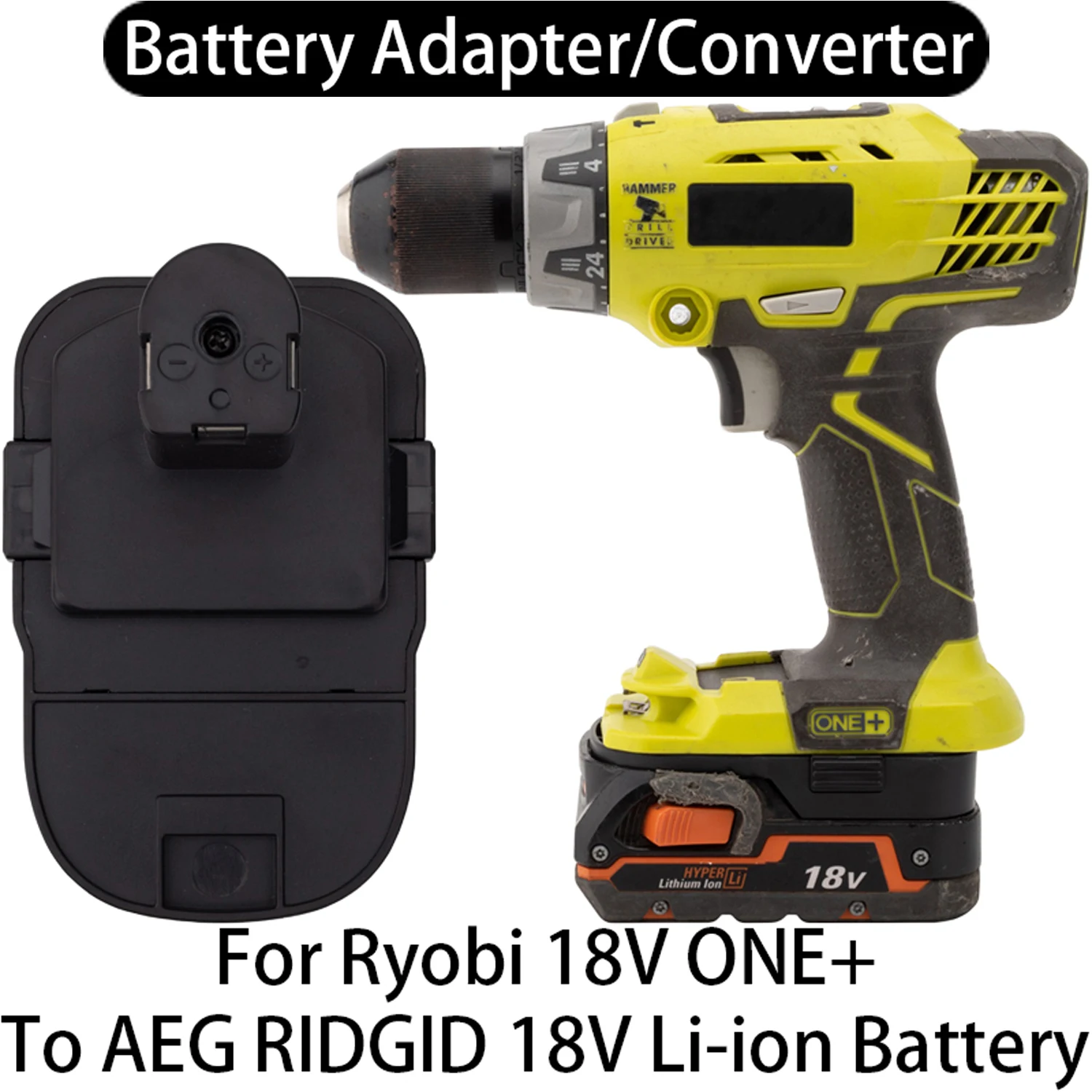 Adaptador de batería para Ryobi 18V ONE+ Li-ion, convertidor de herramienta a batería AEG RIDGID 18V Li-ion, accesorio para herramientas eléctricas