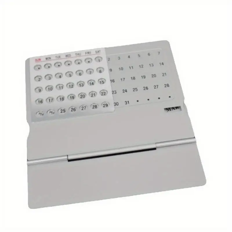 Metal Desktop Calendar Mini Silver Aluminum Perpetual Adjustable Yearly Standing Calendar for Home Office 100 Years