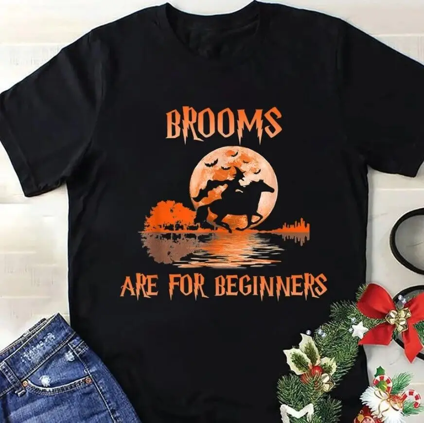 Halloween Gift, Brooms Are For Beginners Horses Witch Halloween 2022 Tshirt