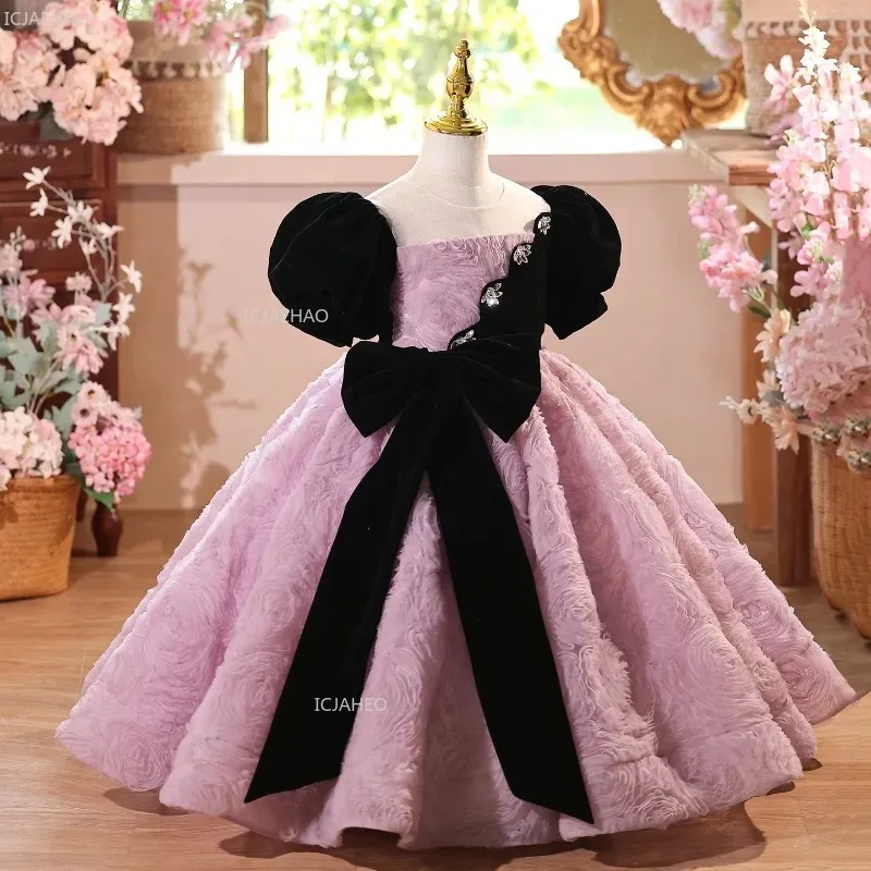 

New Kids Girls Princess Party Dress Children Birthday Pageant Gown for Piano Wedding Reception Formal Wear Performance Evening
