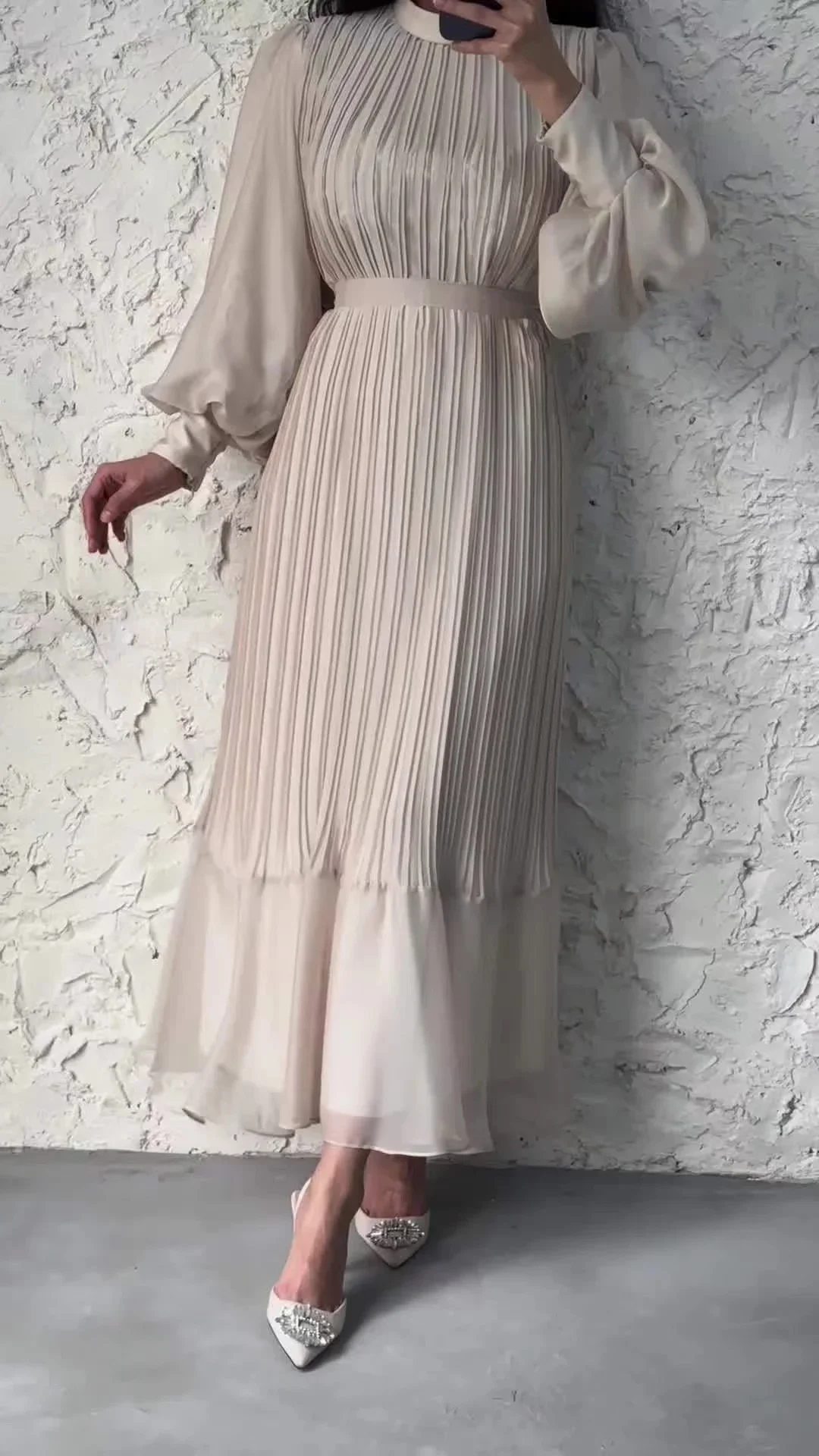 2024 New Ruffled Lace-Up Maxi Dress For Women Autumn Flare Sleeve Bandage Fashion High Waist Elegant Party Pleated Long Dress