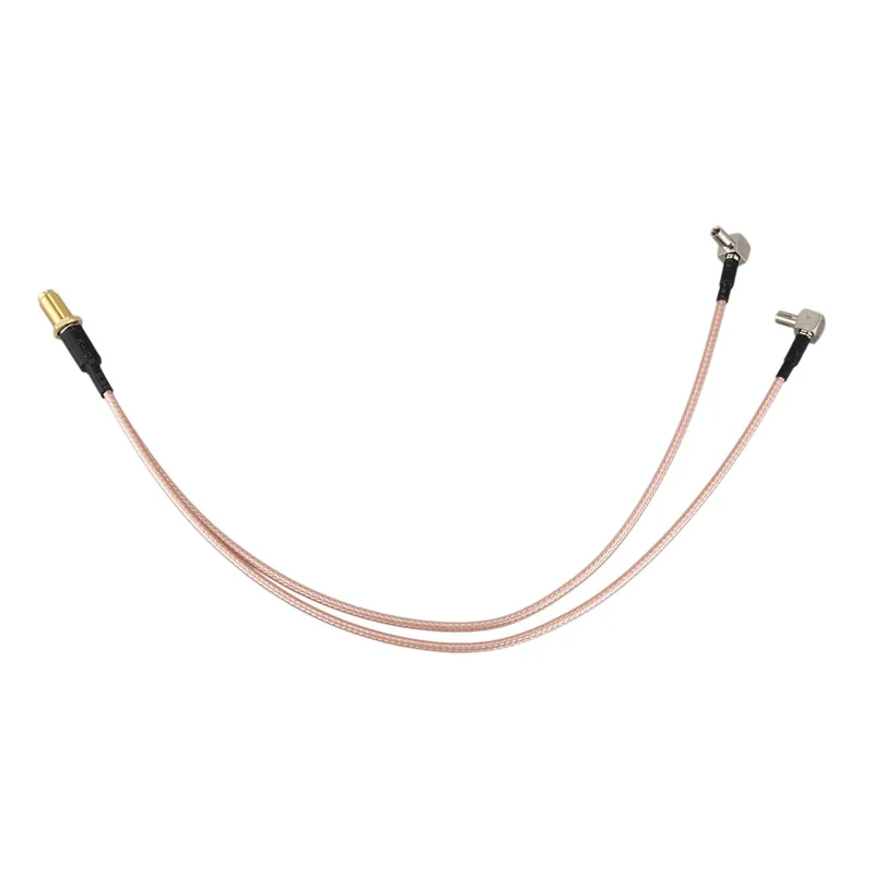 AT44-3X SMA Female To Y Type 2 X TS9 Male / CRC9 Male Connector Splitter Combiner Pigtail Cable RG 316 30CM Gold