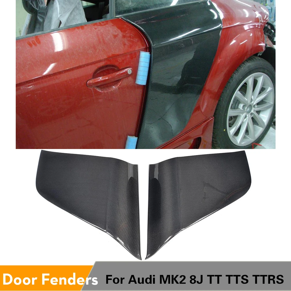 Side Door Fenders Blade Panels Flares for Audi MK2 8J TT TTS TTRS Coupe 2-Door 2008 - 2014 Carbon Fiber / FRP