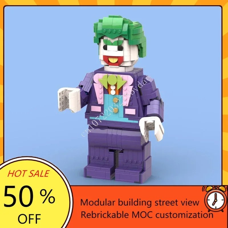 

915PCS MOC Sculptures Series The Joker 6:1 Mega Figure Model Building Blocks Technology Bricks DIY Creative Assembly Toy Gift