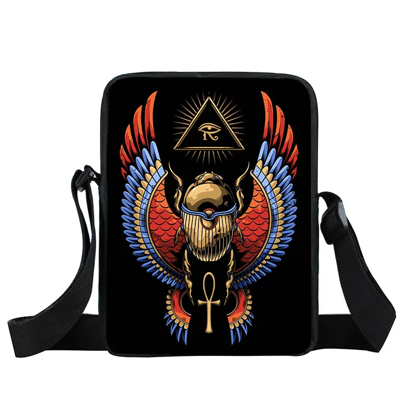 Ancient Egypt God Anubis Crossbody Bags Eye of Horus Handbag Egyptian Pharaoh Messenger Bag Scarab Totem Phone Book Shoulder Bag