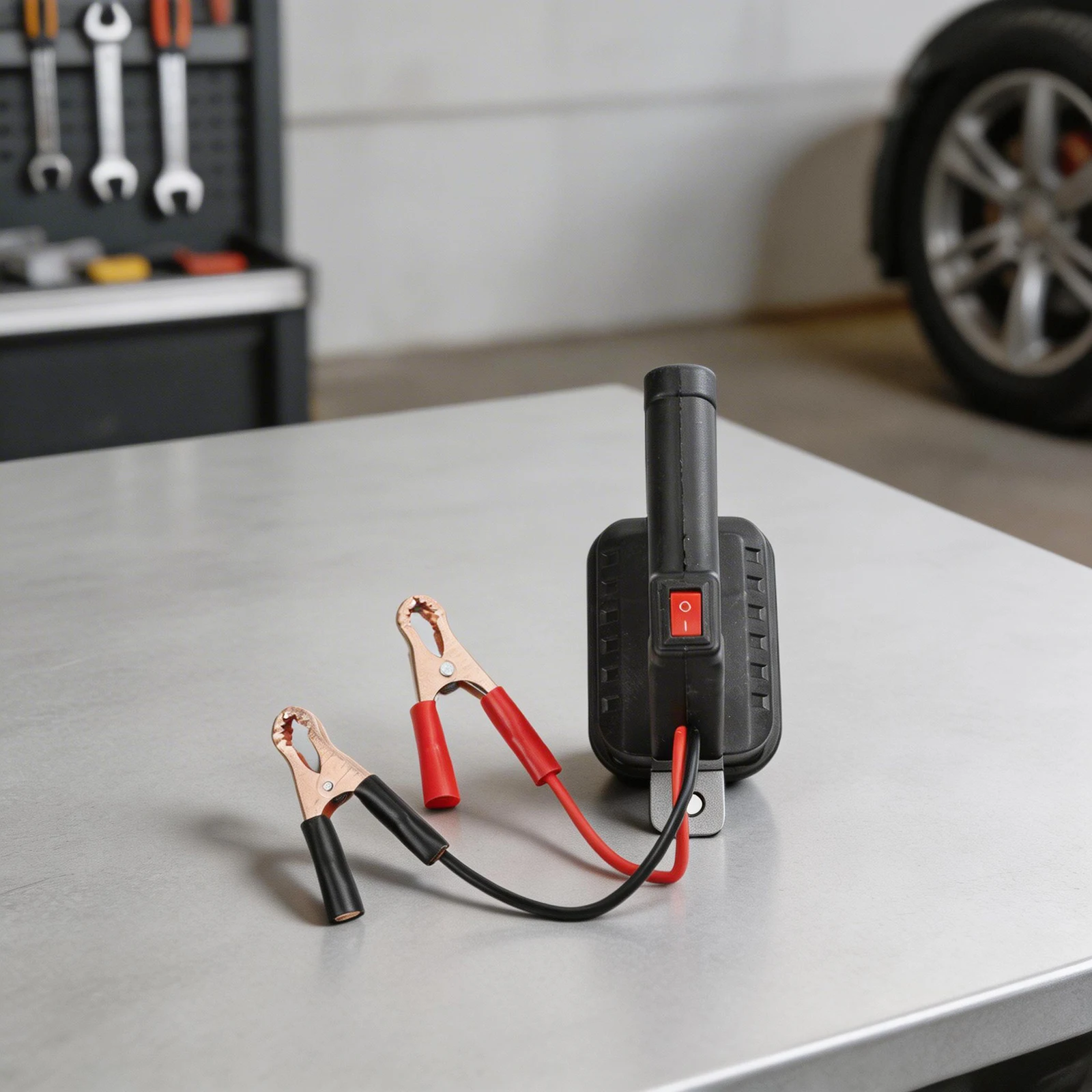 Black Red Car Boost Cable Lightweight Portable Charger Power Adapter Lightweight Portable Positive And Negative Clamps