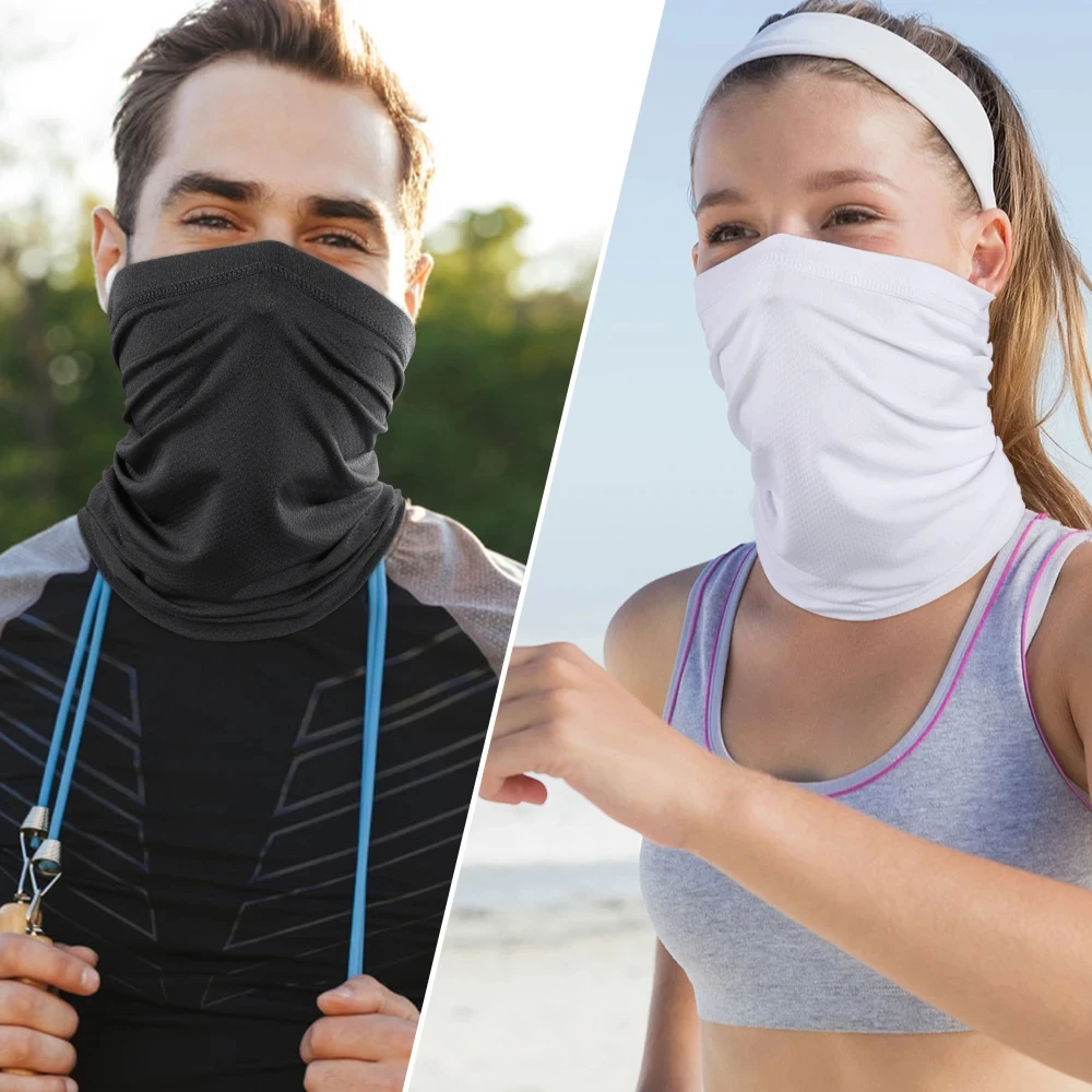 Sunscreen Half Face Mask Summer Breathable Cool Mesh Bandana Masks Hiking Hunting Cycling Running Tube Scarf Sports Neck Warmer