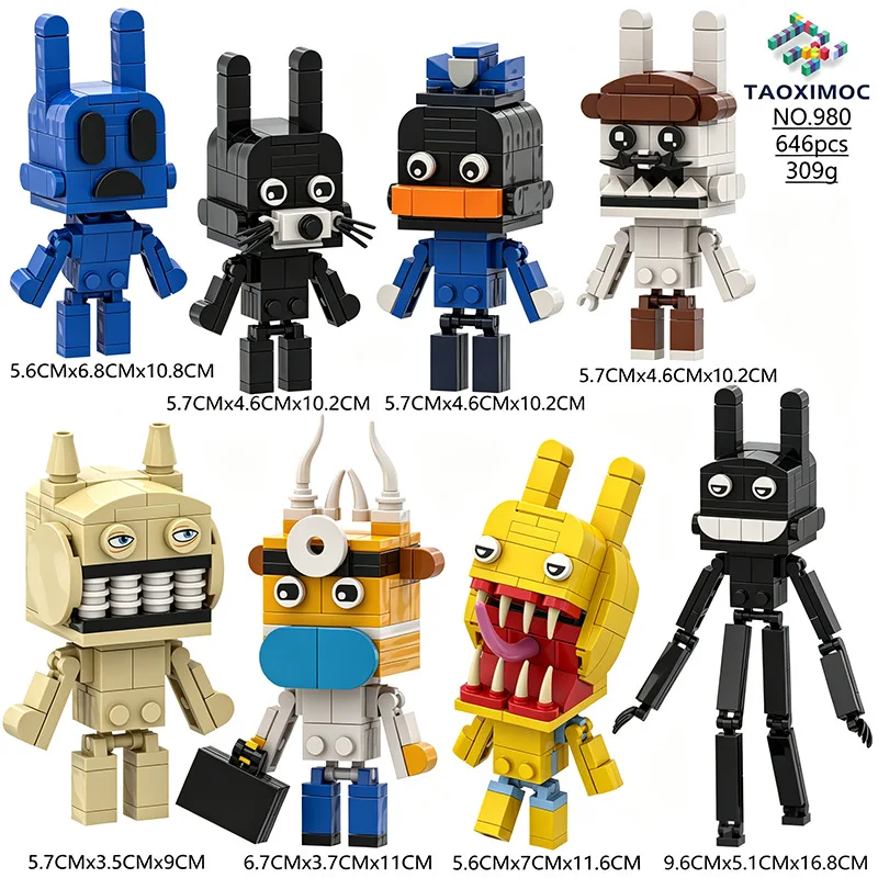 New Animal Hospital Building Blocks 4-in-1 Figure Set Cute Deer Doctor Puppy Nurse Duck Police Dog Secretary Figure Bricks Kit