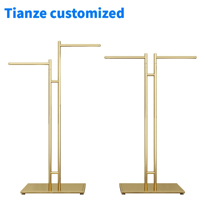 

[Customized]Custom Stainless Steel Cloth Display Stands Women Clothes Display Racks Metal Retail Boutique Clothing Rack