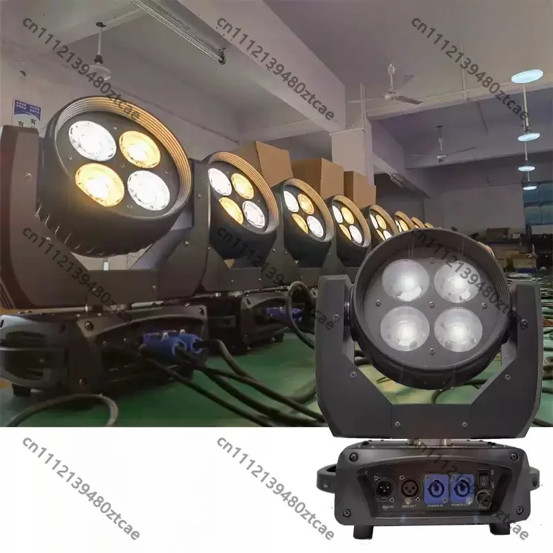 200W Four‑lamp Surface Wash Light Adjustable Beam Stage Lighting Fixture For Wedding Banquet Hall Live Show Event Illumination