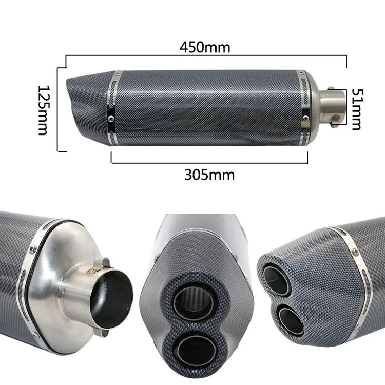 51MM Akrapovich Exhaust motorcycle Escape Moto Muffler Pipe DB killer ATV Scooter nmax duke 125 R3 pcx125 crf 230 gy6 tmax 500