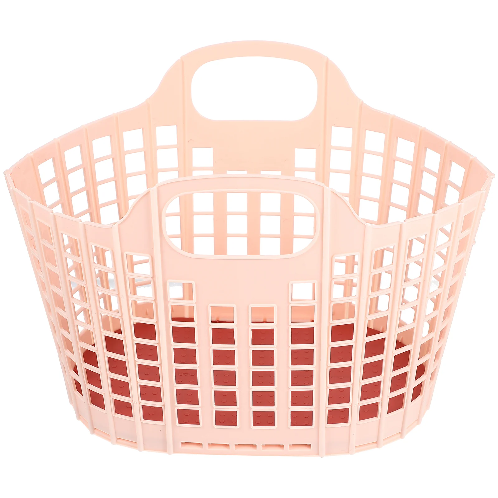 

Grocery Basket with Lid Pink Shopping Laundry Handle Design Fruits Vegetable Foldable