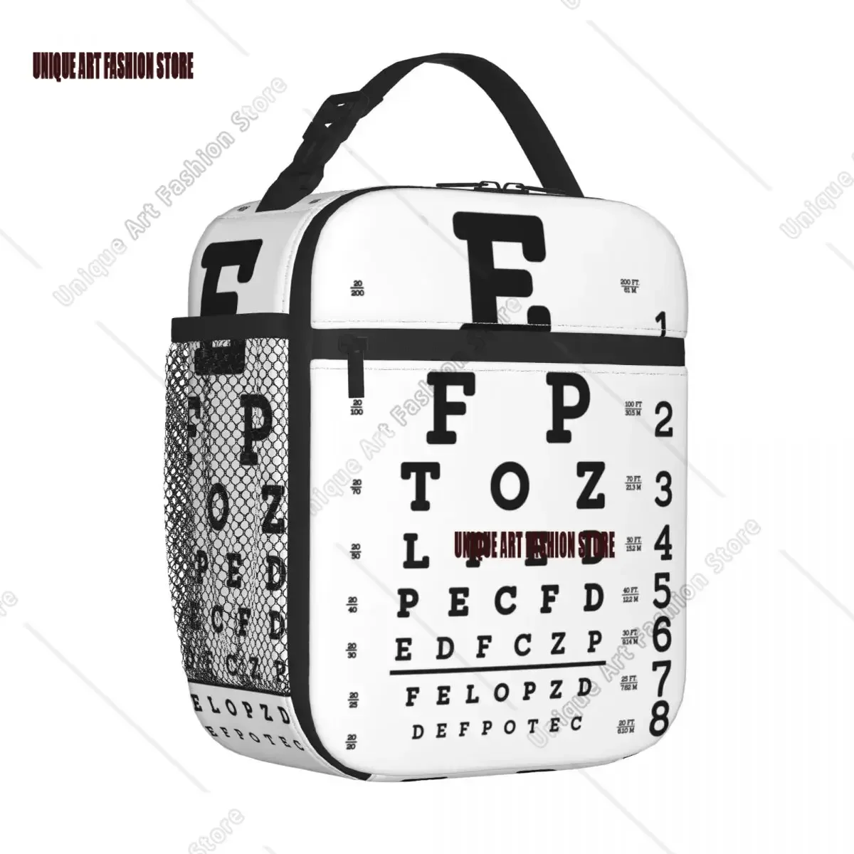 Snellen Eye Chart Insulated Lunch Tote Bag for Women Eye Surgeon Portable Cooler Thermal Food Lunch Box School