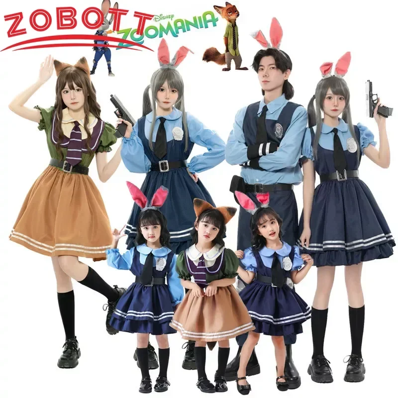 Zootopia Judy Rabbit Cosplay Costume Anime Figure Nick Fox Woody Cartoon Cosplay Rabbit Judy Police Officer Halloween Clothes