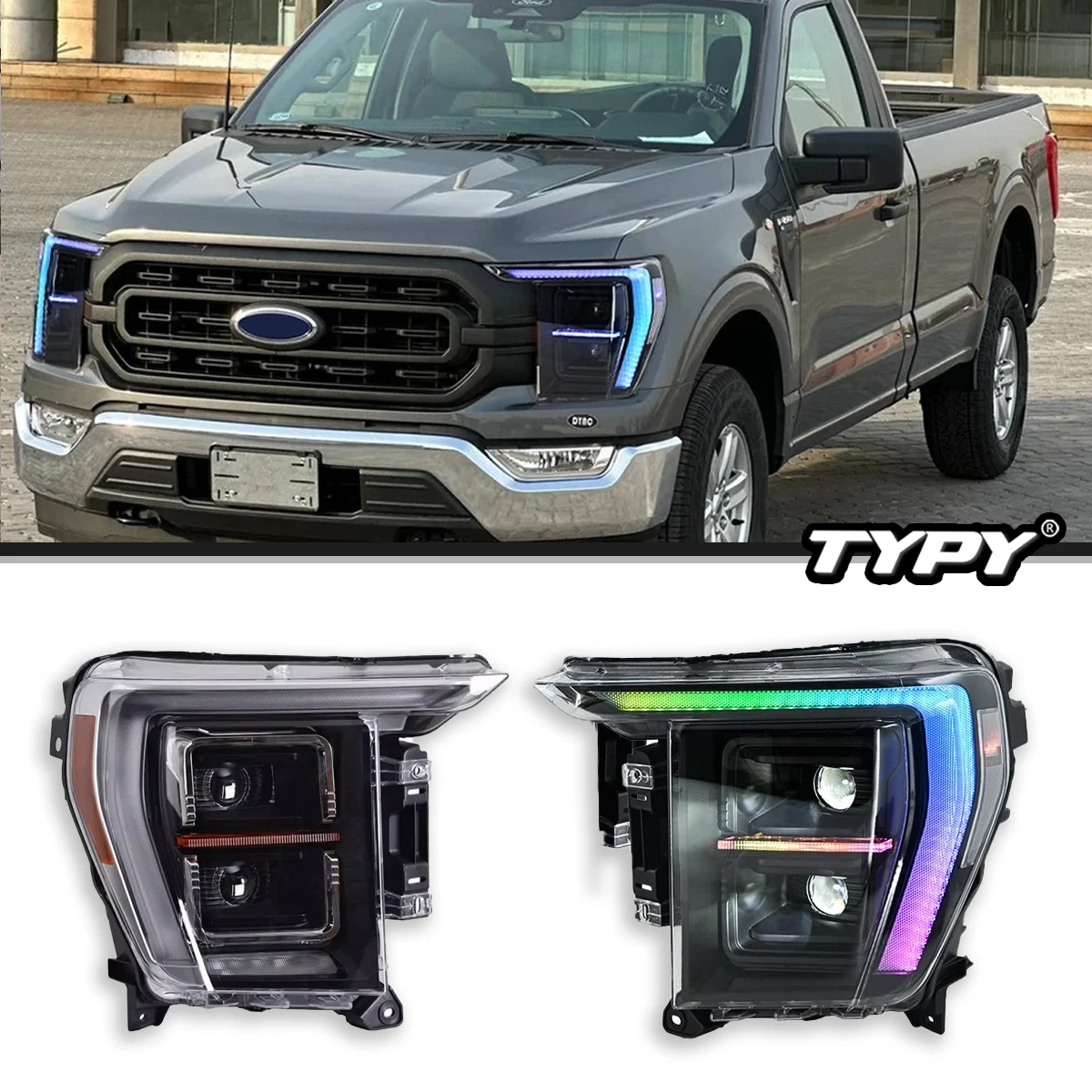 

Автомобильные фары TYPY для Ford Ranger F150 2021-2023, светодиодные фары для проектора, дневные ходовые огни, автомобильные аксессуары