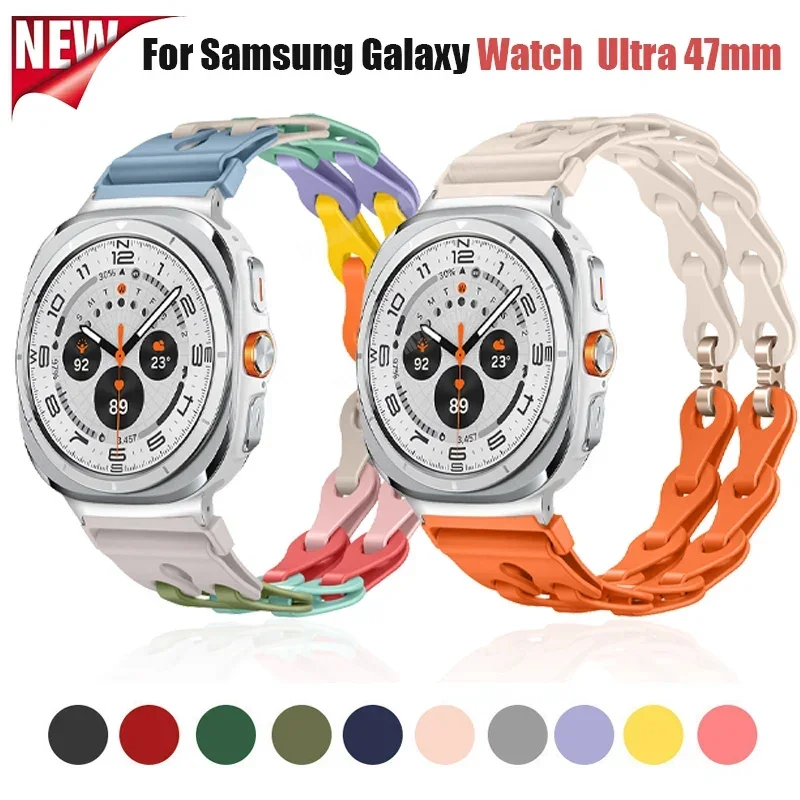 Band For samsung galaxy watch 7 ultra fashion skeleton bracelet silicone strap samsung watch 7 ultra creative universal strap