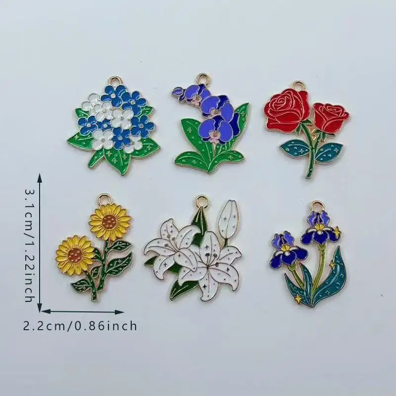 10pcs Plant Flower Bouquet Sunflower Carnation DIY Accessories Pendant Headwear Necklace Earrings view 6