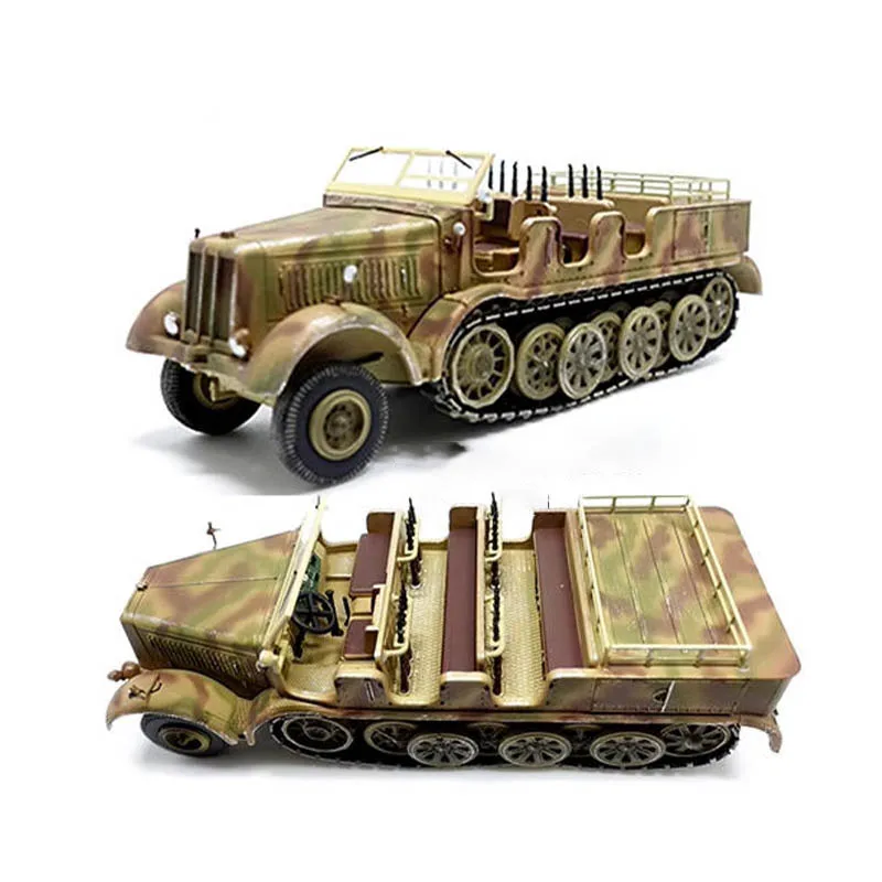 1/72 Schaal Duitse Sd.Kfz.8 12-ton Half-track 88 Gun Towed Trailer Troop Carrier Simulatiemodel Display Collectible Toy Gift