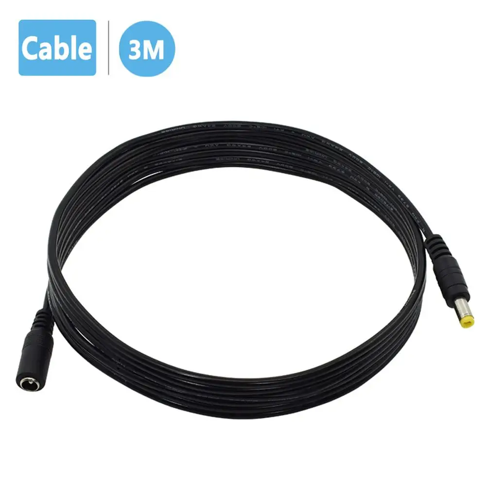 Standard DC12V Power Extension Cable 3 Meter/ 10FT Jack Socket 5.5mm x 2.1mm Male Plug Extension Cord For 12V CCTV Camera