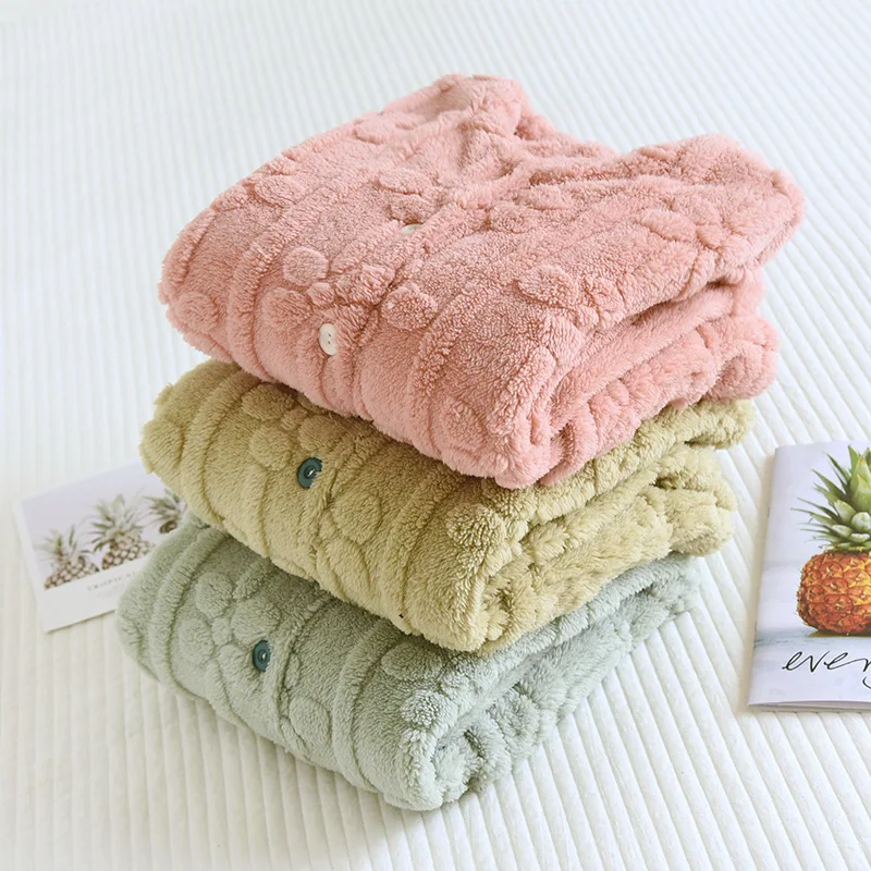 여성용 파자마 원피스 탑스 플란넬 가을 겨울 잠옷 두꺼운 파자마 세트 따뜻하게 유지하는 코랄 플리스 긴 소매 홈웨어