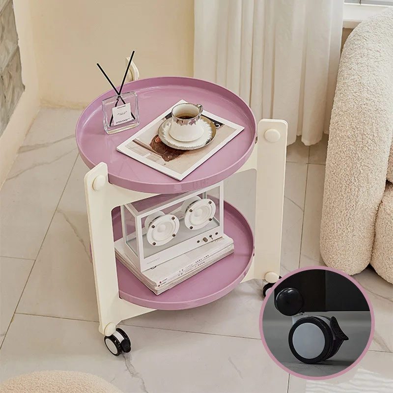 

Movable coffee table living room home sofa side few Internet celebrities Nordic simple wheeled cart bedside small apartment
