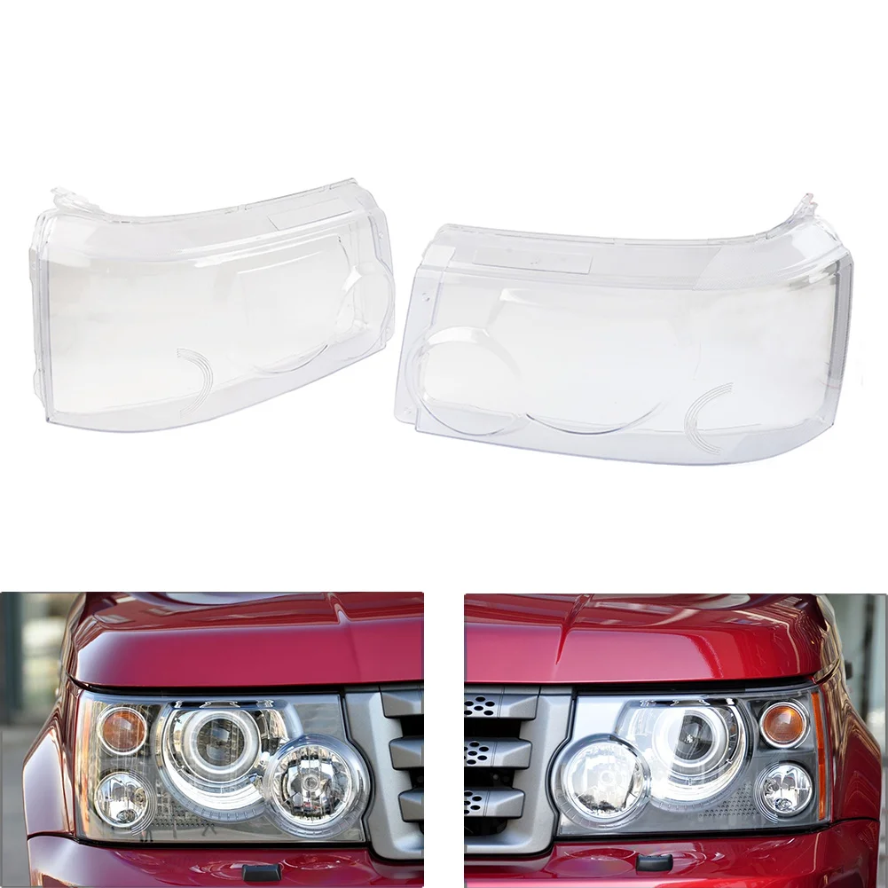 1Pair Car Headlight Lens Cover Clear Lens Lampshade Headlamp Shell For Land Rover Range Rover Sport 2005 2006 2007 2008 2009