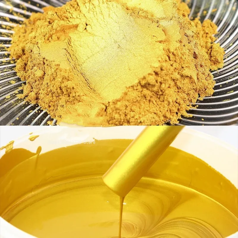 1000g Gold Series Pearlescent Powder Paint DIY Furniture Decoration Temple Buddha Plaque Stone Tablet Printing Ink Paint