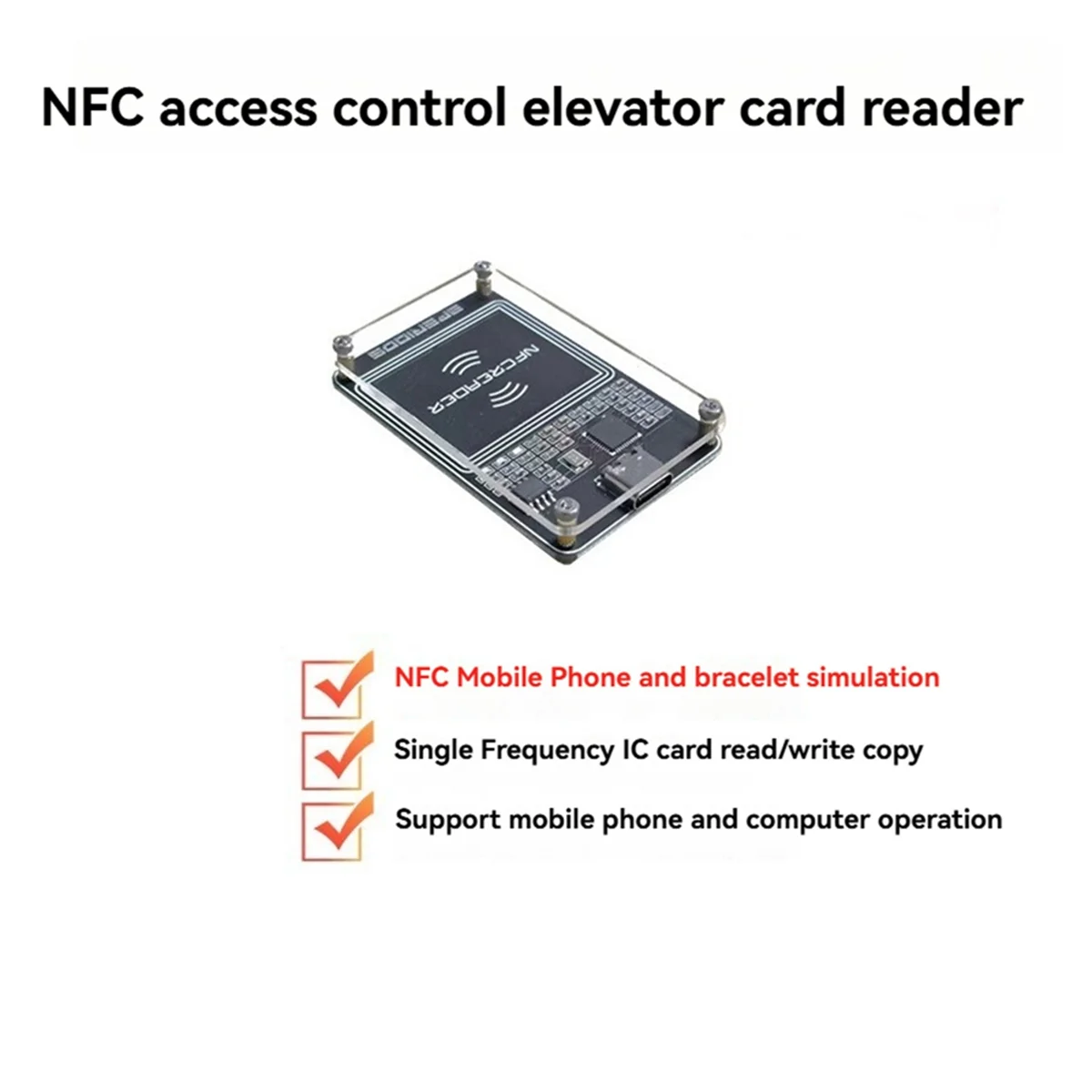 

ABLQ RFID 13,56 МГц PCR532 CUID IC Card Reader Wirter NFC RFID Беспроводной модуль с интерфейсом Type-C