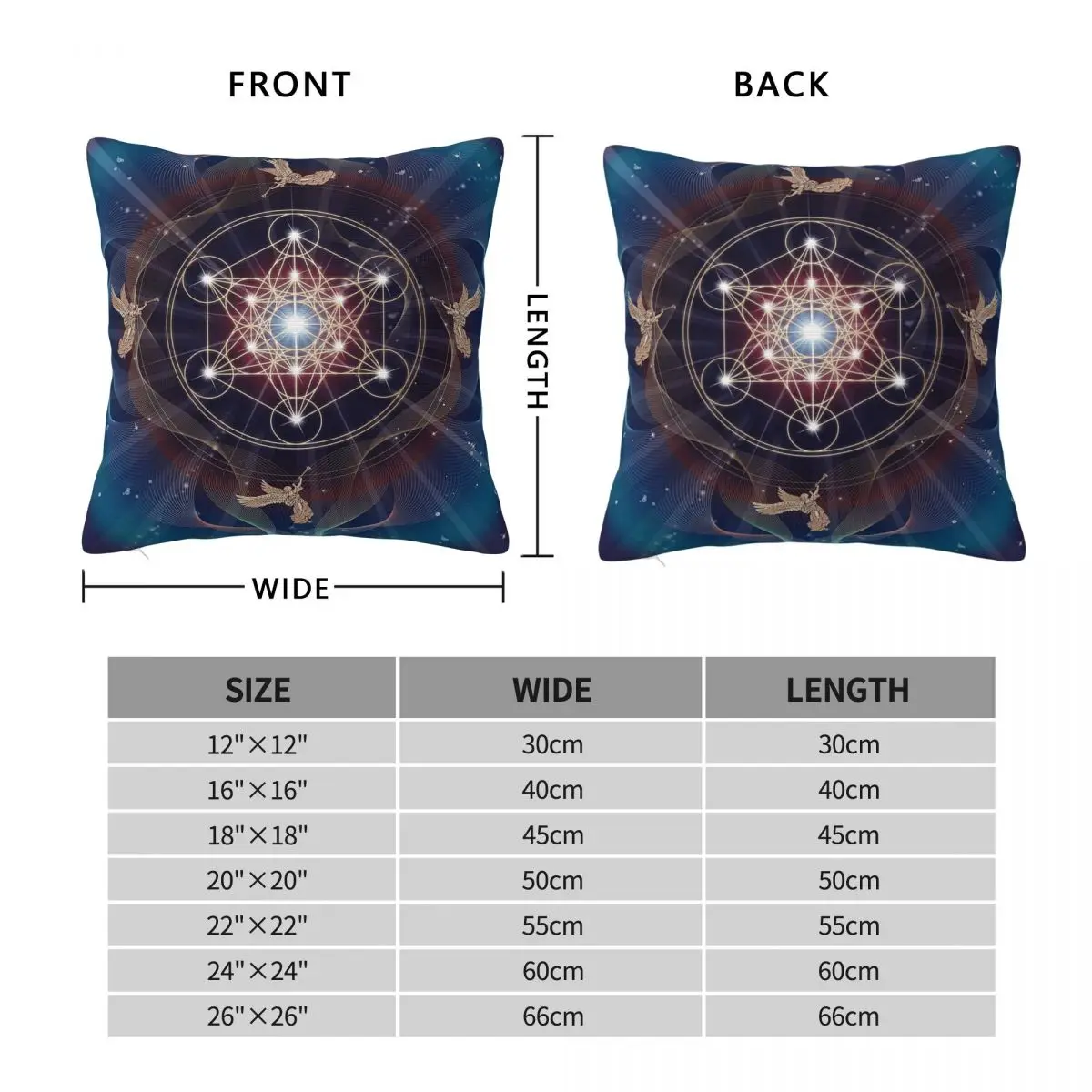 Metatron's Cube Peace Balance Square Pillowcase Polyester Linen Velvet Pattern Decor Throw Pillow Case Sofa Cushion Cover 45x45
