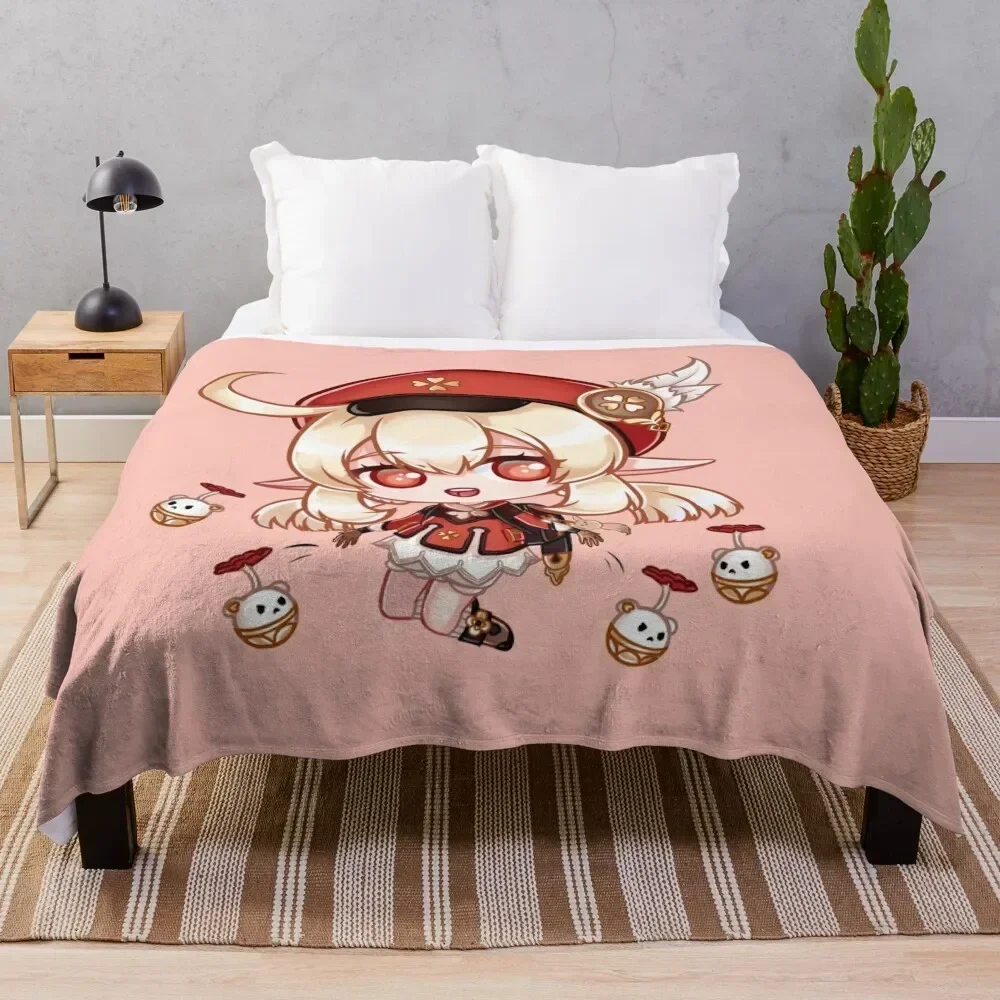 

Klee chibi Throw Blanket Cozy Throw Blanket for Bed Sofa Chair