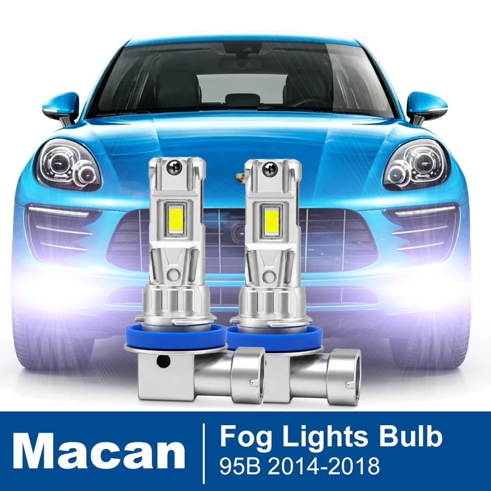 2pcs Led Car Fog Lamp For Porsche Macan 95B 2014 2015 2016 2017 2018 Front Fog Light Bulb Car Accessories Canbus