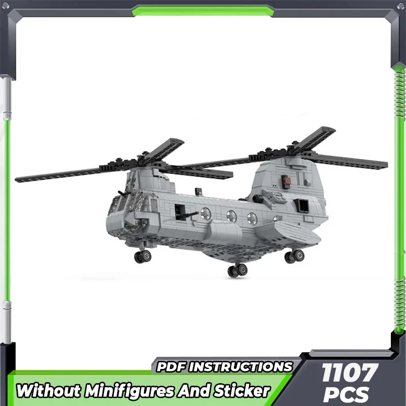 Moc Building Bricks Military Model CH-46 Sea Knight Helicopter Technology Modular Blocks Gifts Toys For Children DIY Assembly