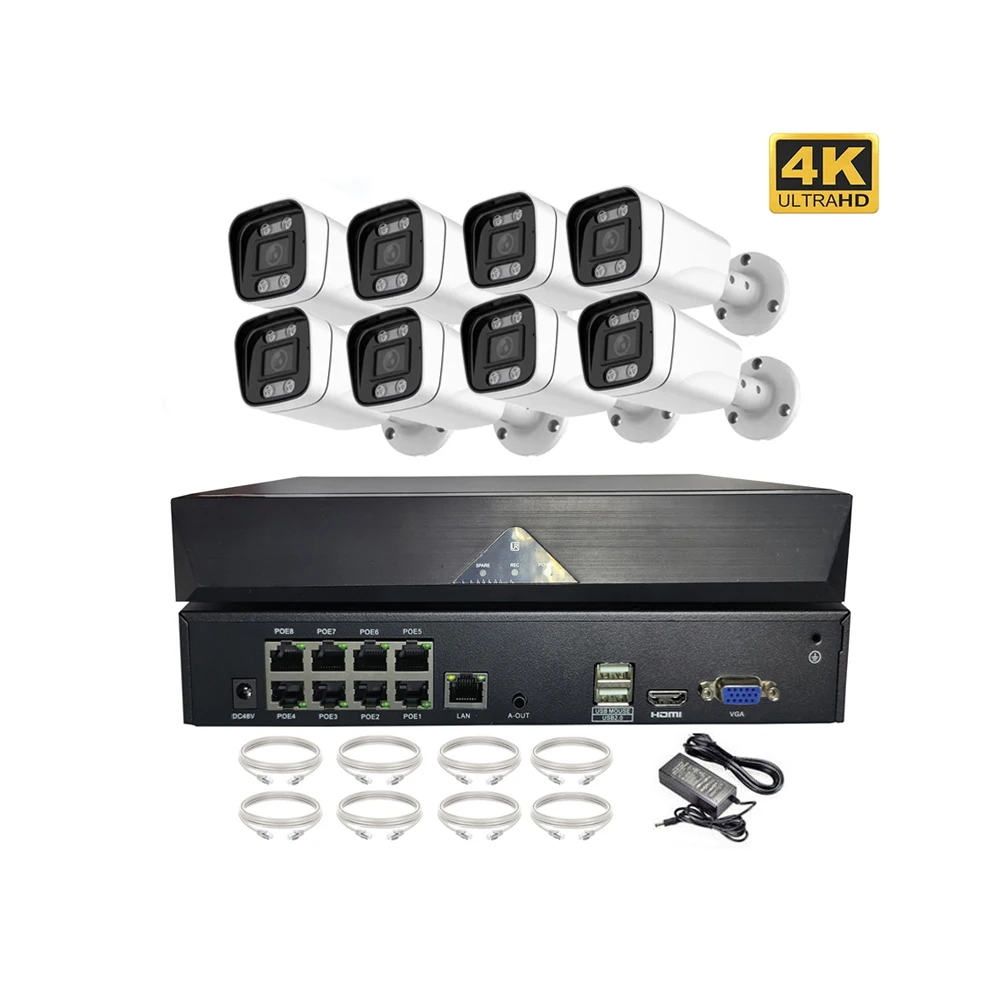 

Products subject to negotiation8Ch Security Video Surveillance System 4K 8MP Set H.265 CCTV Camera UYC POE NVR Kit P2P