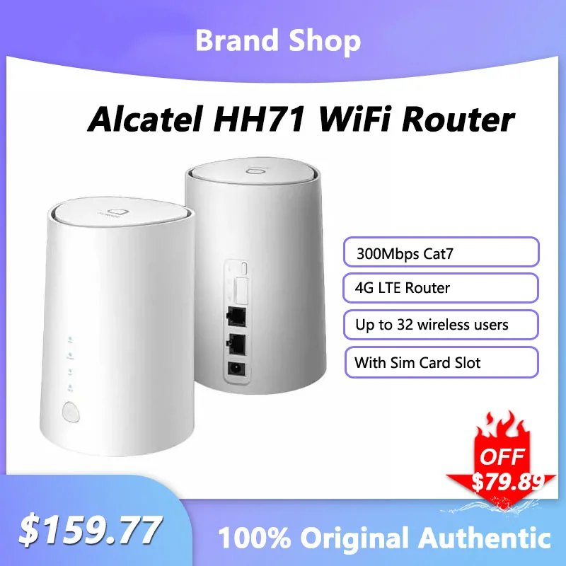 Alcatel HH71 4G CPE Router 300Mbps Cat7 WiFi Signal Repeater Wireless Modem RJ45 WAN LAN Internet Amplifier With Sim Card Slot