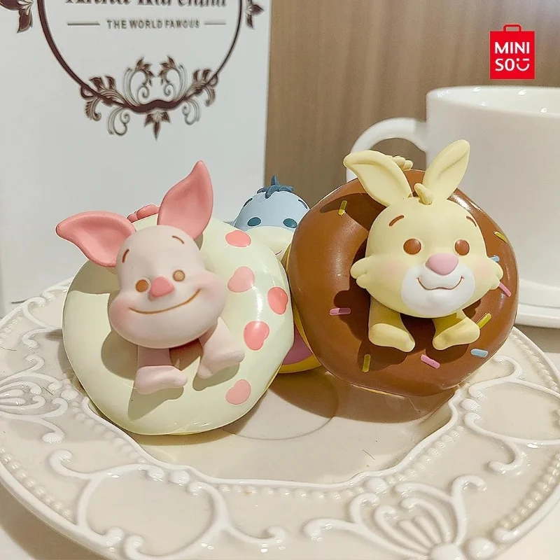 Miniso Animation Disney Pooh Bear Donut Theme Series Blind Box Girls Cute Desktop Figure Ornaments Decorative Blind Box Toy Gift