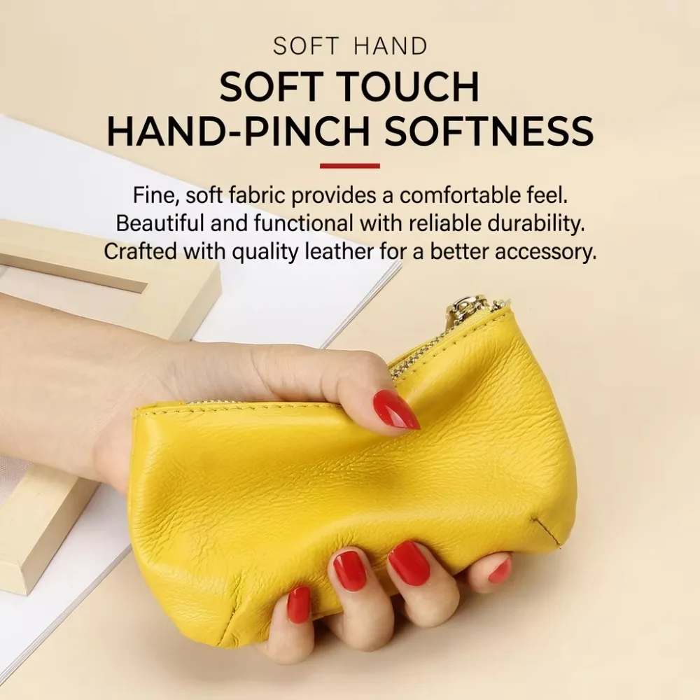Soft Leather Mini Coin Purse Solid Color Waterproof Short Wallet With Keychain Slim Ultra Thin Wallet