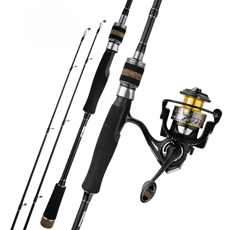 

Carbon Fiber Lure Rod Two Tips Spinning Casting 2.1m 2.4m 2.7m 3.0m 7g-45kg MH/H Super Hard Fishing Rod Reel Fishing Combo Sets